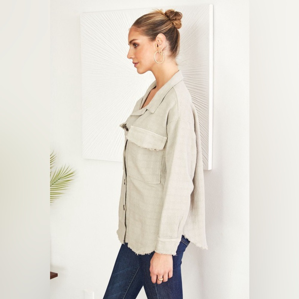 (OL2633) NEW WOMEN RAW EDGE JACKET - Picture 4 of 4